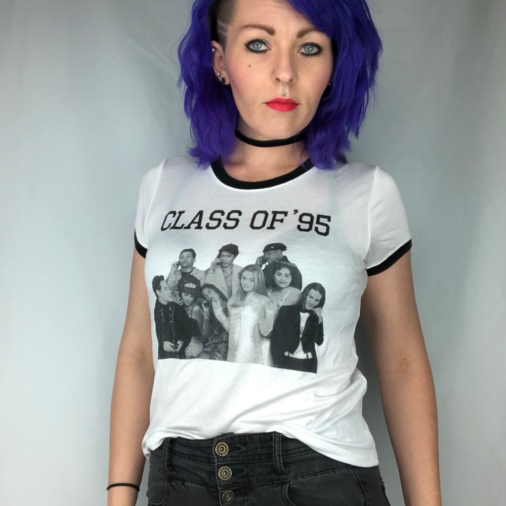 * Clueless Class of '95 Top * Ringer Shirt * cute - Picture 3 of 8